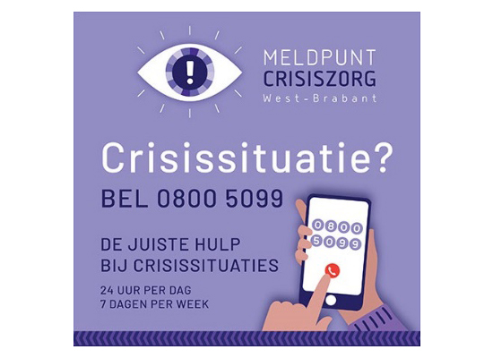 Meldpunt Crisiszorg bereikbaar voor alle inwoners van West-Brabant